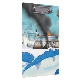 Epic Ice Planet Space Battle Klemmbrett