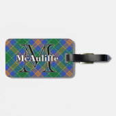 Epic Ireland Clan MacAuliffe McAuliffe Tartan Gepäckanhänger (Rückseite horizontal)