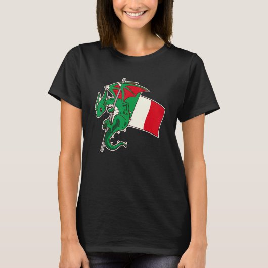 Epic Italian Dragon Proud Italy Flag T-Shirt (Vorderseite)