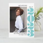 EPIC JAHR | AQUA BLUE UNI FOTO ABSCHLUSS KARTE (Stehend Vorderseite)