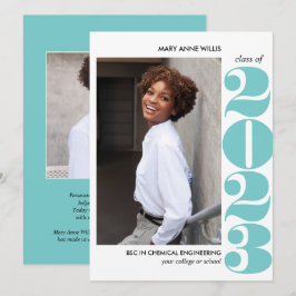 EPIC JAHR | AQUA BLUE UNI FOTO ABSCHLUSS KARTE