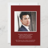 EPIC JAHR | BURGUNDY UNI FOTO ABSCHLUSS KARTE (Rückseite)