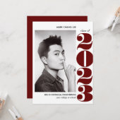 EPIC JAHR | BURGUNDY UNI FOTO ABSCHLUSS KARTE (Vorderseite/Rückseite Beispiel)