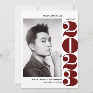 EPIC JAHR   BURGUNDY UNI FOTO ABSCHLUSS KARTE