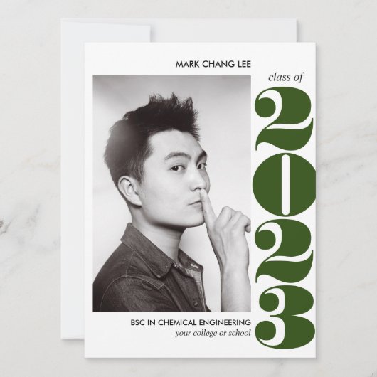 EPIC JAHR | GREEN BOLD UNI FOTO ABSCHLUSS KARTE (Vorderseite)