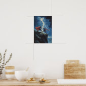 Epic Knight Duel in Sturm Poster (Küche)