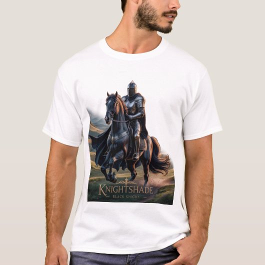 Epic Knight on Black Horse T - Shirt (Vorderseite)