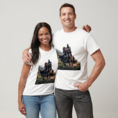 Epic Knight on Black Horst - Mittelalterlicher Hel T-Shirt (Unisex)
