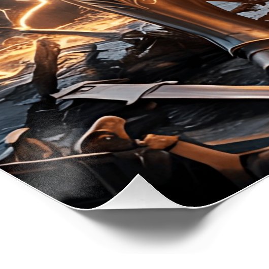 Epic Knight Warrior Digital Poster Mittelalterlich (Ecke)