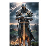 Epic Knight Warrior Digital Poster Mittelalterlich (Vorne)