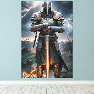 Epic Knight Warrior Digital Poster Mittelalterlich Leinwanddruck