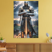 Epic Knight Warrior Digital Poster Mittelalterlich Leinwanddruck (Insitu (Wohnzimmer))