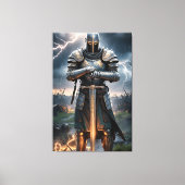 Epic Knight Warrior Digital Poster Mittelalterlich Leinwanddruck (Vorderseite)