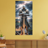 Epic Knight Warrior Digital Poster Mittelalterlich Leinwanddruck (Insitu (Wohnzimmer))