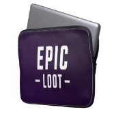 Epic Loot Gamer Lila White Teen Boy Slogan Laptopschutzhülle (Vorderseite Links)