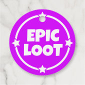 Epic Loot Gamer Neon Lila Star Text Slogan Geschenkanhänger (Rückseite)