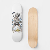 Epic Manga Warrior Power Awakening Illustration Skateboard (Vorderseite)
