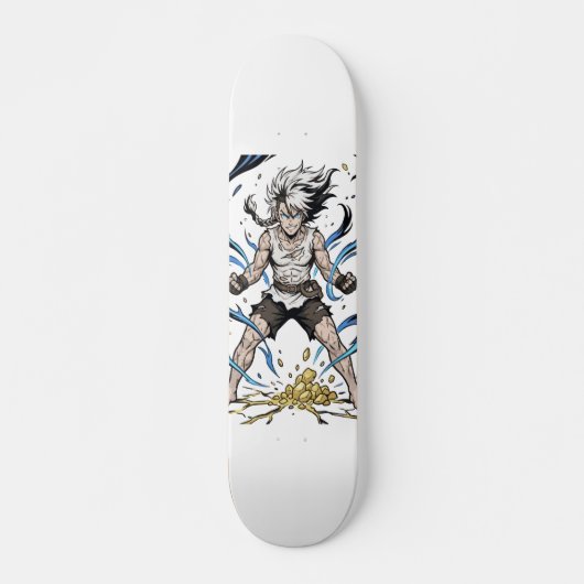 Epic Manga Warrior Power Awakening Illustration Skateboard (Vorne)