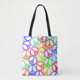 Epic Multicolor Groovy Peace Signs Musterdesign Tasche