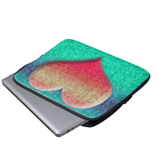 Epic Neon New Wave Retro Herz Laptopschutzhülle (Vorne Knopf)