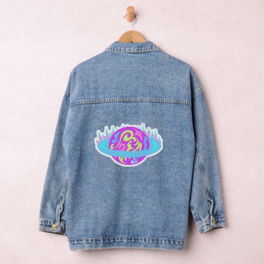 Epic Neon Saturn Flaming Planet Fun Jeansjacke (Hangar)