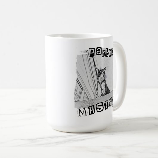 Epic Parkour Master Funny Punk Kitty Design Kaffeetasse (VorderseiteRechts)