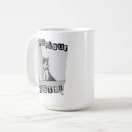 Epic Parkour Master Funny Punk Kitty Design Kaffeetasse (Vorderseite Links)