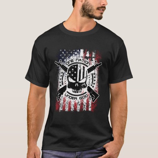 Epic Patriotic One Nation under God Military Pullo T-Shirt (Vorderseite)