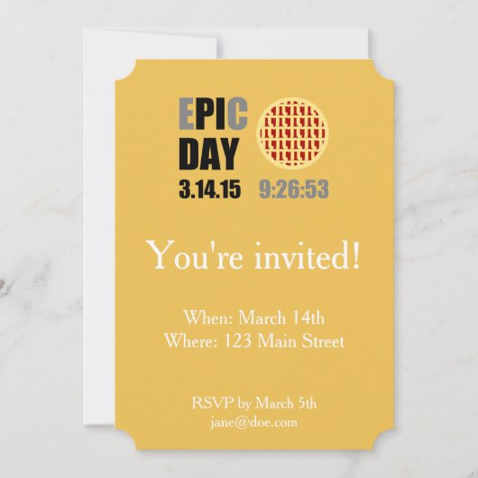 EPIC PI DAY Party Einladung Card (Vorderseite)