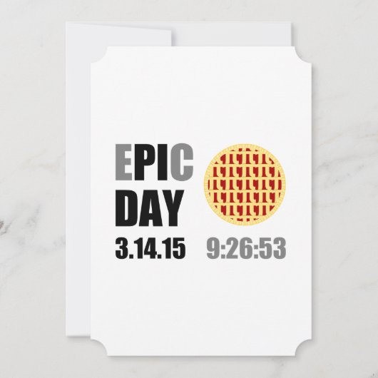 EPIC PI DAY Party Einladung Card (Rückseite)