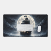 Epic Pirate Ship Moon Mouse Pad – Dark Ocean Pirat Schreibtischunterlage (Tastatur & Maus)