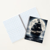 Epic Pirate Ship Moon Notebook – Dark Ocean Pirate Notizblock (Innenseite)