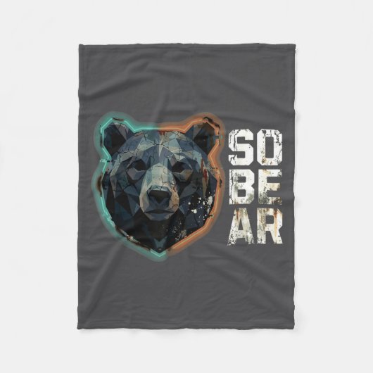 Epic Pun Sober Bear SoBear Recovery Sobriety Fleecedecke (Vorderseite)
