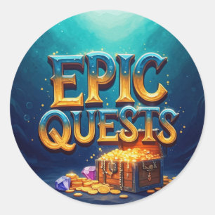 Epic Quests Runder Aufkleber