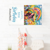 Epic Rainbow Dinosaur Geburtstagsparty Banner (Insitu)