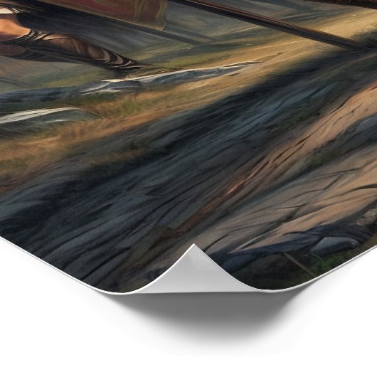 Epic Red Realistic Roman Legion Landscape Poster (Ecke)