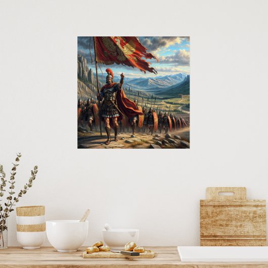 Epic Red Realistic Roman Legion Landscape Poster (Küche)