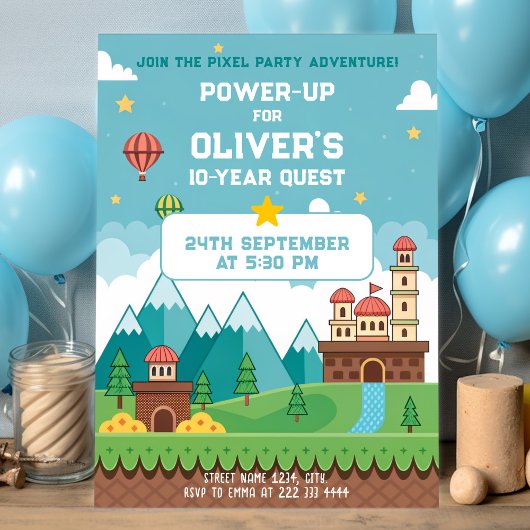 Epic Retro Game Party Einladung