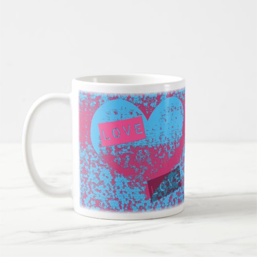 Epic Retro Liebe Herzdesign Kaffeetasse (Links)