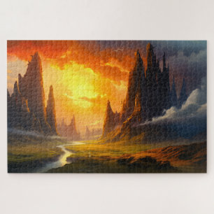 Epic Rock Mountains - Fantasy Art Puzzle