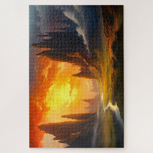 Epic Rock Mountains - Fantasy Art Puzzle (Vertikal)