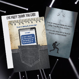 Epic Rock & Roll Geburtstagsparty Danke Karte