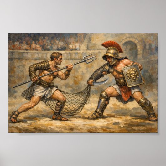 Epic Roman Gladiator Battle Traditional Foes Poster (Vorne)