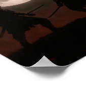 Epic Samurai Duel Under Full Moon Poster (Ecke)