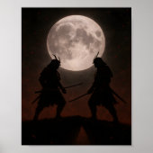 Epic Samurai Duel Under Full Moon Poster (Vorne)