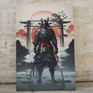 Epic Samurai im Himmel und in Wolken Leinwanddruck