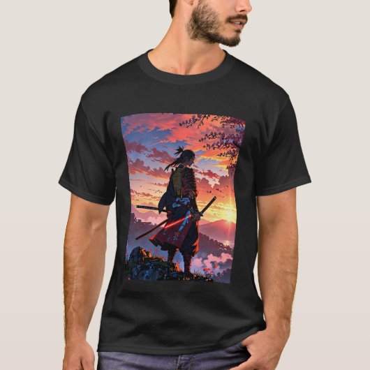 Epic Samurai Warrior T - Shirt Design - Anime Styl (Vorderseite)