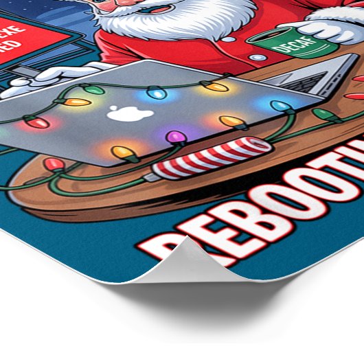 Epic Santa Rebooting Support s Tech Poster (Ecke)