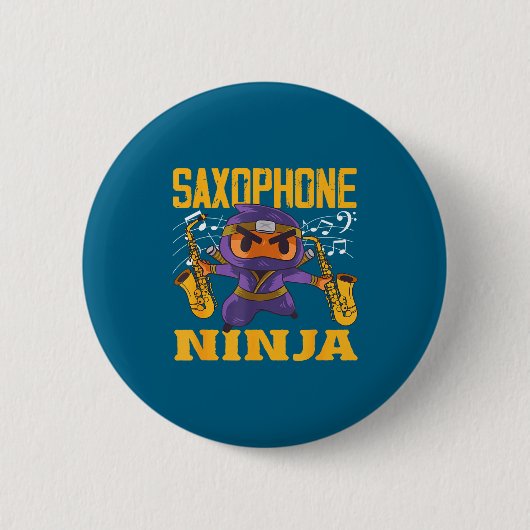 Epic Saxophonist Ninja Saxophone Button (Vorderseite)