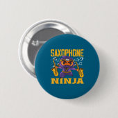 Epic Saxophonist Ninja Saxophone Button (Vorne & Hinten)